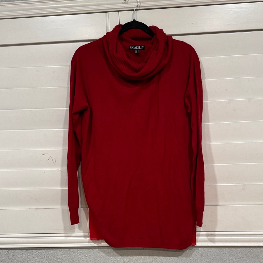 Picadilly Fashion Women's Red Cowl Neck Sweater